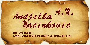 Anđelka Mačinković vizit kartica